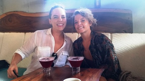 Delicious hibiscus margarita at Barrio Cafe with "the Sisters" on Jane's birthday
